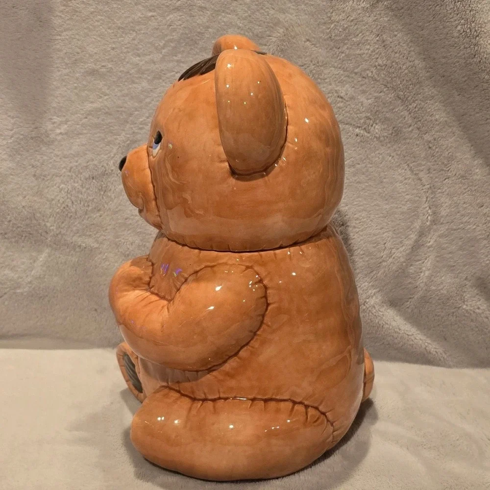 Vintage Ceramic Teddy Bear Cookie Jar Collectible‎ Cute Kitchen Decor